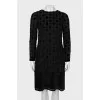 Dress with velor pattern