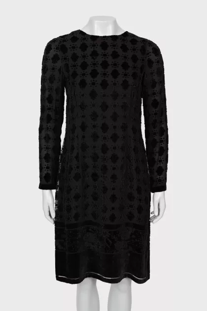Dress with velor pattern