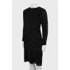 Dress with velor pattern
