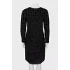 Dress with velor pattern