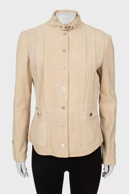 Suede jacket with buttons