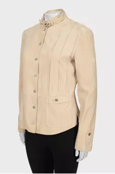Suede jacket with buttons