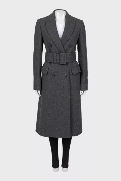 Gray maxi coat