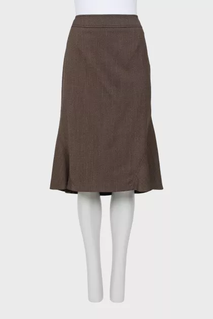 Wool midi skirt
