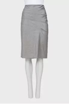 Straight-cut skirt with draping