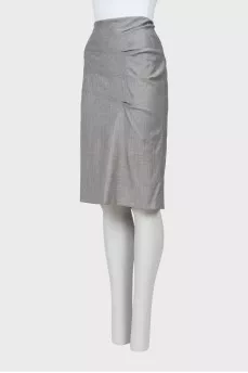 Straight-cut skirt with draping