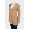 Long cardigan in wool and cashmere