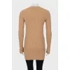 Long cardigan in wool and cashmere
