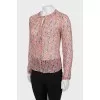 Translucent blouse with print