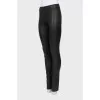 Leather pants with elastic