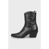 Leather Cossacks with embroidered pattern