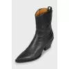 Leather Cossacks with embroidered pattern