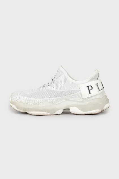 Textile white sneakers