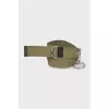 Textile belt with silver-tone fittings