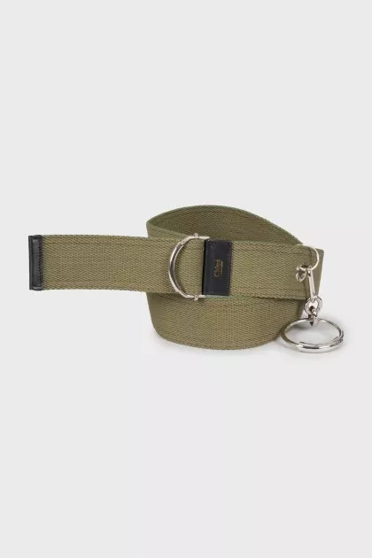 Textile belt with silver-tone fittings