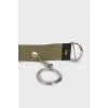 Textile belt with silver-tone fittings