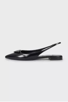 Leather slingbacks with brand logo