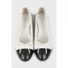 Black and white ballet flats