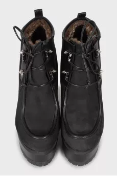 Insulated wedge ankle boots