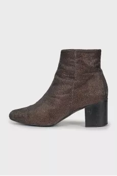 Textile boots with lurex