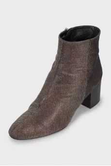 Textile boots with lurex