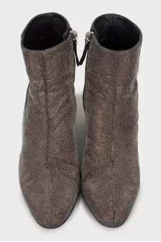 Textile boots with lurex