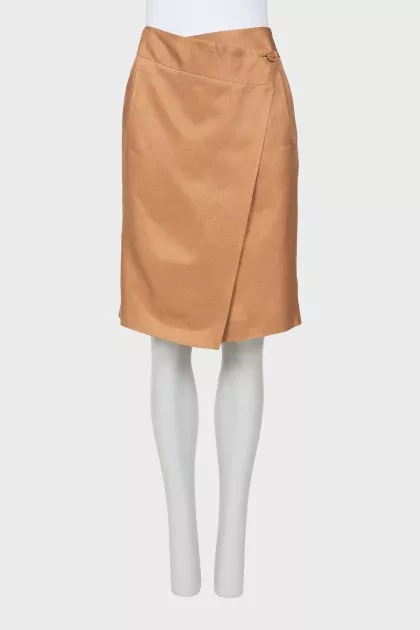 Straight-cut wrap skirt