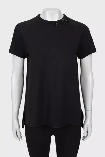Black T-shirt with decor