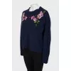 Cashmere sweater with patches