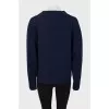 Cashmere sweater with patches