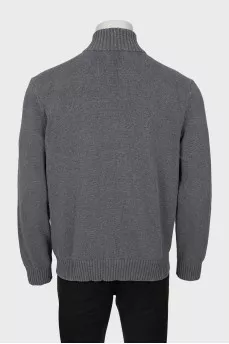 Men's gray jumper with zipper