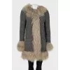 Knitted cardigan with fur