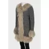 Knitted cardigan with fur