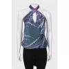 Silk top with ties