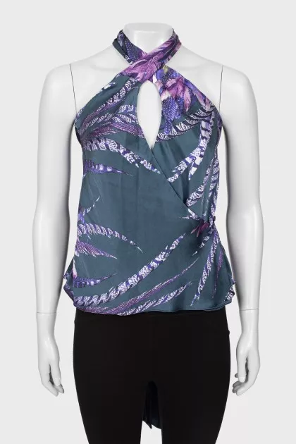 Silk top with ties