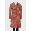 Mixed color tweed coat