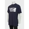 Men's long T-shirt with inscription