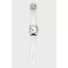 Silver watch with leather strap