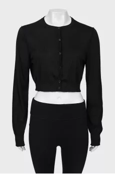 Cropped silk cardigan