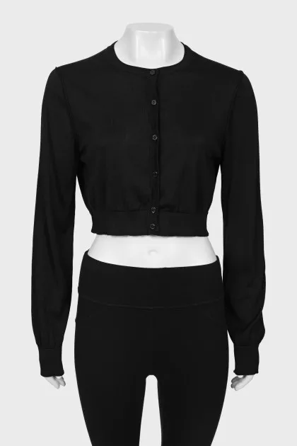 Cropped silk cardigan