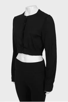 Cropped silk cardigan