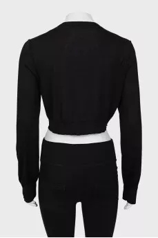 Cropped silk cardigan