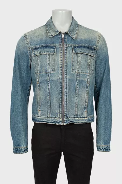 Men's denim jacket with zipper