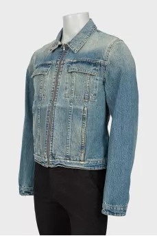 Men's denim jacket with zipper