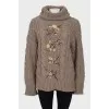 Long sweater with decor
