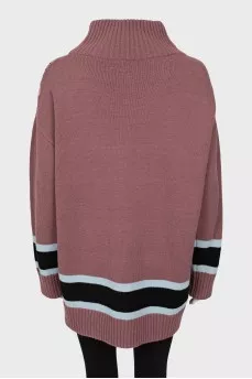 Printed turtleneck sweater