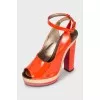 Patent sandals with wooden soles