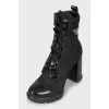 Chunky heel boots with logo