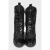 Chunky heel boots with logo