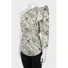 Open shoulder print blouse